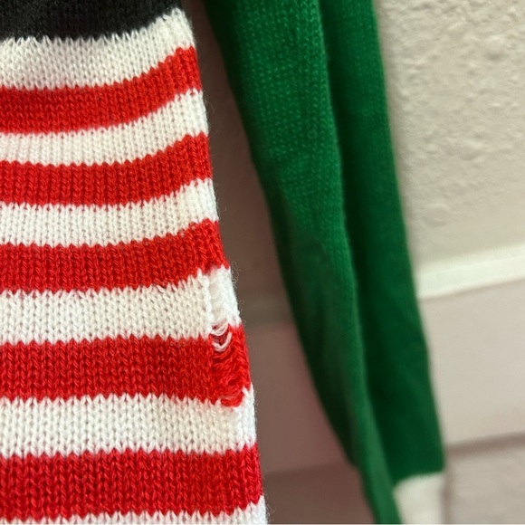 Planet Gold Christmas Elf Cold Shoulder Knit Dress (Flaws) Large - Picture 7 of 8